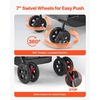 image:imageVEVOR Pet Stroller 44 lbs Weight Capacity Foldable Dog Cart 4 Wheels Cats Stroller with Mesh Windows amp Revrsible Handle Portable Pet Carrier with Brake for Small to Medium Pets4 wheels  For Pets up to 40 Pound