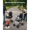image:imageVEVOR Pet Stroller 44 lbs Weight Capacity Foldable Dog Cart 4 Wheels Cats Stroller with Mesh Windows amp Revrsible Handle Portable Pet Carrier with Brake for Small to Medium Pets4 wheels  For Pets up to 40 Pound