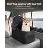 image:imageVEVOR Pet Stroller 44 lbs Weight Capacity Foldable Dog Cart 4 Wheels Cats Stroller with Mesh Windows amp Revrsible Handle Portable Pet Carrier with Brake for Small to Medium Pets4 wheels  For Pets up to 35 Pound