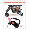 image:imageVEVOR Pet Stroller 44 lbs Weight Capacity Foldable Dog Cart 4 Wheels Cats Stroller with Mesh Windows amp Revrsible Handle Portable Pet Carrier with Brake for Small to Medium Pets3 wheels  For Pets up to 35lbs