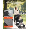 image:imageVEVOR Pet Stroller 44 lbs Weight Capacity Foldable Dog Cart 4 Wheels Cats Stroller with Mesh Windows amp Revrsible Handle Portable Pet Carrier with Brake for Small to Medium Pets4 wheels  For Pets up to 40 Pound