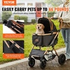 image:imageVEVOR Pet Stroller 44 lbs Weight Capacity Foldable Dog Cart 4 Wheels Cats Stroller with Mesh Windows amp Revrsible Handle Portable Pet Carrier with Brake for Small to Medium Pets4 wheels  For Pets up to 66lbs