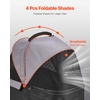 image:imageVEVOR Pet Stroller 44 lbs Weight Capacity Foldable Dog Cart 4 Wheels Cats Stroller with Mesh Windows amp Revrsible Handle Portable Pet Carrier with Brake for Small to Medium Pets4 wheels  For Pets up to 35 Pound