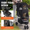 image:imageVEVOR Pet Stroller 44 lbs Weight Capacity Foldable Dog Cart 4 Wheels Cats Stroller with Mesh Windows amp Revrsible Handle Portable Pet Carrier with Brake for Small to Medium Pets3 wheels  for Pets up to 35 Pound