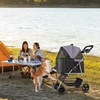 image:imageVEVOR Pet Stroller 44 lbs Weight Capacity Foldable Dog Cart 4 Wheels Cats Stroller with Mesh Windows amp Revrsible Handle Portable Pet Carrier with Brake for Small to Medium Pets4 wheels  For Pets up to 35 Pound