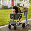 image:imageVEVOR Pet Stroller 44 lbs Weight Capacity Foldable Dog Cart 4 Wheels Cats Stroller with Mesh Windows amp Revrsible Handle Portable Pet Carrier with Brake for Small to Medium Pets4 wheels  For Pets up to 66lbs