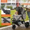 image:imageVEVOR Pet Stroller 44 lbs Weight Capacity Foldable Dog Cart 4 Wheels Cats Stroller with Mesh Windows amp Revrsible Handle Portable Pet Carrier with Brake for Small to Medium Pets3 wheels  For Pets up to 75 Pound