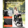 image:imageVEVOR Pet Stroller 44 lbs Weight Capacity Foldable Dog Cart 4 Wheels Cats Stroller with Mesh Windows amp Revrsible Handle Portable Pet Carrier with Brake for Small to Medium Pets3 wheels  For Pets up to 35lbs