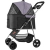 image:imageVEVOR Pet Stroller 44 lbs Weight Capacity Foldable Dog Cart 4 Wheels Cats Stroller with Mesh Windows amp Revrsible Handle Portable Pet Carrier with Brake for Small to Medium Pets4 wheels  For Pets up to 35 Pound