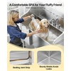 image:imageVEVOR Professional 304 Stainless Steel Dog Bathing Station 61 inch Pet Grooming Tub wAntiSlip ramp Storage Drawer Cold Hot Faucet Showerhead for Large amp Medium amp Small Right Door with Drawer61 inch
