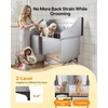 image:imageVEVOR Professional 304 Stainless Steel Dog Bathing Station 61 inch Pet Grooming Tub wAntiSlip ramp Storage Drawer Cold Hot Faucet Showerhead for Large amp Medium amp Small Right Door with Drawer61 inch