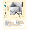 image:imageVEVOR Professional 304 Stainless Steel Dog Bathing Station 61 inch Pet Grooming Tub wAntiSlip ramp Storage Drawer Cold Hot Faucet Showerhead for Large amp Medium amp Small Right Door with Drawer50 inch