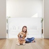 image:imageVEVOR Retractable Baby Gate Extends to 2027 inch Extra Wide 39 inch Tall with Reinforced Fiberglass Strips Avoids Crawling Through Mesh Dog Gate for Decks Doorways Garages Indoor BlackWhite