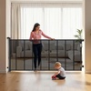 image:imageVEVOR Retractable Baby Gate Extends to 2027 inch Extra Wide 39 inch Tall with Reinforced Fiberglass Strips Avoids Crawling Through Mesh Dog Gate for Decks Doorways Garages Indoor BlackBlack