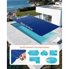image:imageVEVOR Solar Pool Cover 24 x 12 ft Rectangle Solar Cover 12 mil for Pools Inground Above Ground Swimming Pool Solar Blanket with Bubble Heat Retaining Solar Covers BlueBlueBlack