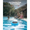 image:imageVEVOR Solar Pool Ionizer Round Copper Pool Ionizer Up to 45000 Gal Floating Automatic Water Cleaner and Purifier Chlorine Free Water with Copper Anode Brush and Filter for Pools amp SpasBlue