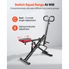 image:imageVEVOR Squat Machine Deep Squat Rowing Machine for Home Easy Setup amp Foldable Exercise Equipment Glute Trainer Machine with 12Gear Adjustable Resistance Glutes amp Leg Home Workout Machine