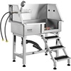 image:imageVEVOR Stainless Steel Dog Washing Station 62 inch Pet Grooming Tub wStairs PE Water Filter Board Faucet amp Showerhead amp Soap Holder Dog Bathtub for Large amp Medium amp Small Pets Right DoorStairs