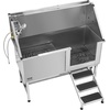image:imageVEVOR Stainless Steel Dog Washing Station 62 inch Pet Grooming Tub wStairs PE Water Filter Board Faucet amp Showerhead amp Soap Holder Dog Bathtub for Large amp Medium amp Small Pets Right DoorRight STAIRS