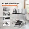 image:imageVEVOR Stainless Steel Dog Washing Station 62 inch Pet Grooming Tub wStairs PE Water Filter Board Faucet amp Showerhead amp Soap Holder Dog Bathtub for Large amp Medium amp Small Pets Right DoorRight Door