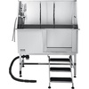 image:imageVEVOR Stainless Steel Dog Washing Station 62 inch Pet Grooming Tub wStairs PE Water Filter Board Faucet amp Showerhead amp Soap Holder Dog Bathtub for Large amp Medium amp Small Pets Right DoorRight STAIRS