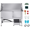 image:imageVEVOR Stainless Steel Dog Washing Station 62 inch Pet Grooming Tub wStairs PE Water Filter Board Faucet amp Showerhead amp Soap Holder Dog Bathtub for Large amp Medium amp Small Pets Right DoorRight RAMP