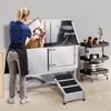 image:imageVEVOR Stainless Steel Dog Washing Station 62 inch Pet Grooming Tub wStairs PE Water Filter Board Faucet amp Showerhead amp Soap Holder Dog Bathtub for Large amp Medium amp Small Pets Right DoorRight RAMP