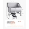 image:imageVEVOR Stainless Steel Dog Washing Station 62 inch Pet Grooming Tub wStairs PE Water Filter Board Faucet amp Showerhead amp Soap Holder Dog Bathtub for Large amp Medium amp Small Pets Right DoorLeft RAMP