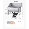 image:imageVEVOR Stainless Steel Dog Washing Station 62 inch Pet Grooming Tub wStairs PE Water Filter Board Faucet amp Showerhead amp Soap Holder Dog Bathtub for Large amp Medium amp Small Pets Right DoorRight RAMP