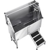 image:imageVEVOR Stainless Steel Dog Washing Station 62 inch Pet Grooming Tub wStairs PE Water Filter Board Faucet amp Showerhead amp Soap Holder Dog Bathtub for Large amp Medium amp Small Pets Right DoorRight RAMP