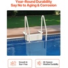 image:imageVEVOR Swimming Pool Ladder 4Step Double Handrails Stairs with NonSlip Heavy Duty Steps Max Load Capacity 400 lbs for 4854 in Inground amp AboveGround Pools of Any Decking Surface Milk WhiteMilk White