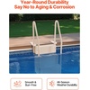 image:imageVEVOR Swimming Pool Ladder 4Step Double Handrails Stairs with NonSlip Heavy Duty Steps Max Load Capacity 400 lbs for 4854 in Inground amp AboveGround Pools of Any Decking Surface Milk WhiteTaupe