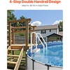 image:imageVEVOR Swimming Pool Ladder 4Step Double Handrails Stairs with NonSlip Heavy Duty Steps Max Load Capacity 400 lbs for 4854 in Inground amp AboveGround Pools of Any Decking Surface Milk WhiteMilk White