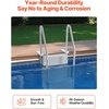 image:imageVEVOR Swimming Pool Ladder 4Step Double Handrails Stairs with NonSlip Heavy Duty Steps Max Load Capacity 400 lbs for 4854 in Inground amp AboveGround Pools of Any Decking Surface Milk WhiteGray