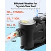 image:imageVEVOR Variable Speed Pool Pump 15 HP AC 220240V 115 GPM InAbove Swimming Pool Pump with Filter Basket Powerful Self Priming Programmable Timer for Inground and Above Ground Swimming Pool15 HP