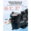 image:imageVEVOR Variable Speed Pool Pump 2 HP AC 220240V 145 GPM InAbove Swimming Pool Pump with Filter Basket Powerful Self Priming Programmable Timer for Inground and Above Ground Swimming Pool15 HP