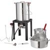 image:imageVEVOR 10 Qt Fish and Wing Fryer Aluminum Propane Fish Fryer Kit Outdoor Deep Fryer Seafood Pot with Thermometer Strainer Basket and 54000 BTUs Propane Burners for Outdoor and Backyard Cooking30qt  10qt