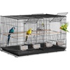 image:imageVEVOR 30 Inch Flight Bird Cage Stackable Bird Cage Parakeet Cage with SlideOut Tray and Handle Small Parrots Birdcage for Cockatiels Budgies Conure Macaw Finch Lovebirds Canaries PigeonsBlack  Dividable