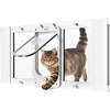 image:imageVEVOR Cat Door for Window Adjustable to Fit Window Width 3136 4 Secure Lock Modes Aluminum Frame and HighTransparency Glass Magnetic Closure Weatherproof QuickFit Pet Door for Cats WhiteWhite