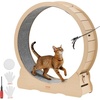 image:imageVEVOR Cat Exercise Wheel 48 in Wooden Cat Running Wheel for Indoor Cats up to 28 lbs Cats Treadmill with Carpeted Runway amp Locking Mechanism Quiet Roller Kitten Sport Toys for Pets Fitness amp HealthWood grain color