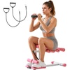 image:imageVEVOR Deep Squat Machine Adjustable Glutes Trainer Machine with 3 HighStrength Resistance Bands Folding Core Leg and Glutes Exercise Trainer Push Up Workout Equipment at Home Gym Pink  White