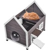 image:imageVEVOR Heated Outdoor Cat House Insulated Wooden Cat House for Cats Waterproof Feral Kitty Shelter with Heating Pad PVC Flap Door amp Openable Asphalt Roof for 13 Cats in Winter 34 x 21 x 27 in1story Wooden House
