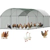 image:imageVEVOR Large Metal Chicken Coop98 x 98 x 66 ft Walkin Chicken Run House with Waterproof Cover amp Sturdy Frame Spire Roof Poultry Cage Duck Pen for Rabbit Hen Goose Outdoor Backyard Farm Use1181L x 2362W x 787H