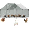 image:imageVEVOR Large Metal Chicken Coop98 x 98 x 66 ft Walkin Chicken Run House with Waterproof Cover amp Sturdy Frame Spire Roof Poultry Cage Duck Pen for Rabbit Hen Goose Outdoor Backyard Farm Use1181L x 1181W x 787H