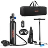 image:imageVEVOR Mini Scuba Tank 1L Portable Diving Tank for Underwater Breathing Reusable Lung Diving Cylinder up to 20 Minutes Dive Time Emergency Rescue Pony Bottle with Adapter amp Goggles for Snorkeling