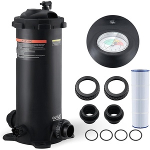 image:imageVEVOR 2026 Pro Pool Cartridge Filter System 100 SqFt Pool Filter for Inground amp Above Ground Pools Compatible WPumps 12HP1HP  Up to 6142 GPH Max Flow Pool Filters for Pools Up to 23775 GallonsCartridge Tank  Element