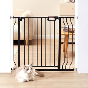 image:imageVEVOR 29546 Extra Wide Baby Gate for Stairs Auto Close Dog Gate for The House Easy Install Pressure Mounted Pet Gates for Doorways Easy Walk Thru Wide Safety Gate for Dog WhiteBlack