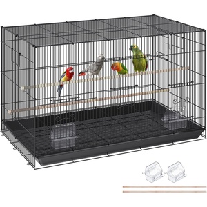 image:imageVEVOR 30 Inch Flight Bird Cage Stackable Bird Cage Parakeet Cage with SlideOut Tray and Handle Small Parrots Birdcage for Cockatiels Budgies Conure Macaw Finch Lovebirds Canaries PigeonsBlack