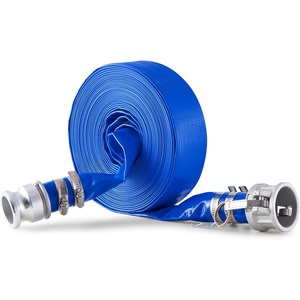 image:imageVEVOR Discharge Hose 4 x 105 PVC Lay Flat Hose Heavy Duty Backwash Drain Hose with Clamps Weatherproof amp Burstproof Ideal for Swimming Pool amp Water Transfer Blue  for Swimming Pool Water Transfer Weatherproof amp Burstproof 642 in Flat Width 60 PSI Working Pressure with 2 Clamps Blue112 x 50 with connector
