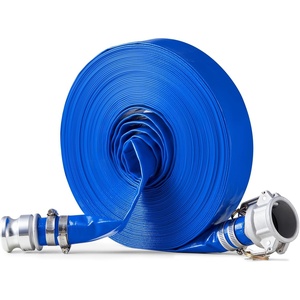 image:imageVEVOR Discharge Hose 4 x 105 PVC Lay Flat Hose Heavy Duty Backwash Drain Hose with Clamps Weatherproof amp Burstproof Ideal for Swimming Pool amp Water Transfer Blue  for Swimming Pool Water Transfer Weatherproof amp Burstproof 642 in Flat Width 60 PSI Working Pressure with 2 Clamps Blue112 x 100 with connector